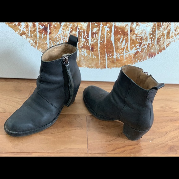 ACNE pistol ankle boot bootie matte black leather - Picture 7 of 8